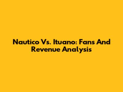 Nautico Vs. Ituano: Fans And Revenue Analysis